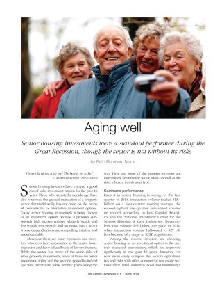 Aging Well – The Institutional Real Estate Letter