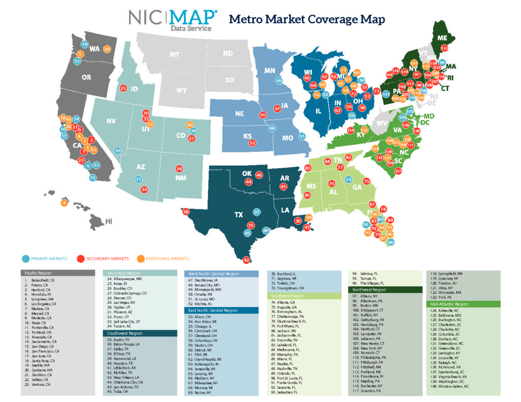NIC MAP – Metro Market Coverage Map